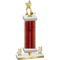 Premium Single Red Glacier Year Hockey Trophy