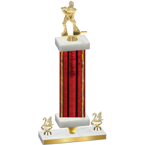 Premium Single Red Glacier Year Hockey Trophy