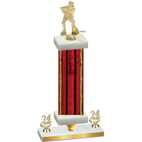 Premium Single Red Glacier Year Hockey Trophy