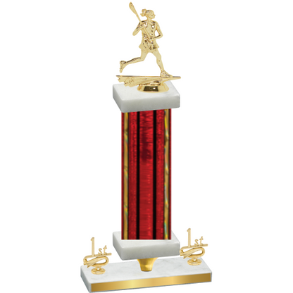 Premium Single Red Glacier First Place Lacrosse Trophy