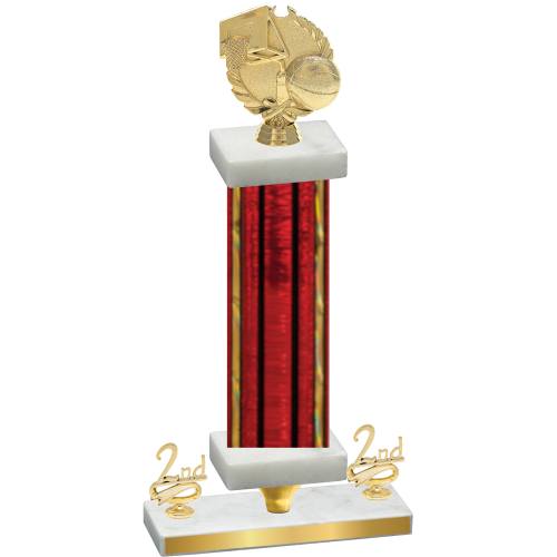 Premium Single Red Glacier Second Place Basketball Trophy