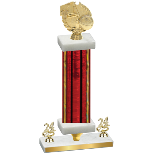 Premium Single Red Glacier Year Basketball Trophy