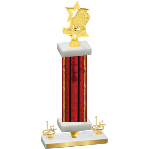 Premium Single Red Glacier First Place Pickleball Trophy