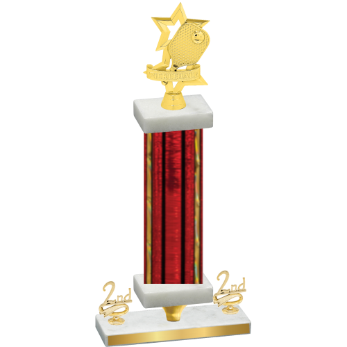 Premium Single Red Glacier Second Place Pickleball Trophy