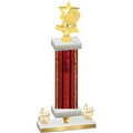 Premium Single Red Glacier Fourth Place Pickleball Trophy