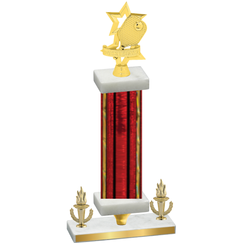 Premium Single Red Glacier Victory Pickleball Trophy