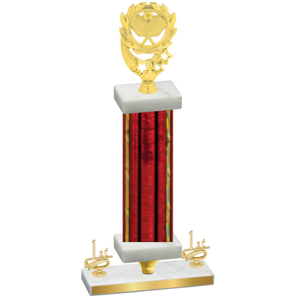 Premium Single Red Glacier First Place Pickleball Trophy