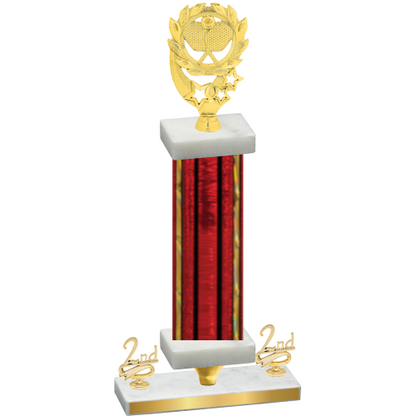 Premium Single Red Glacier Second Place Pickleball Trophy