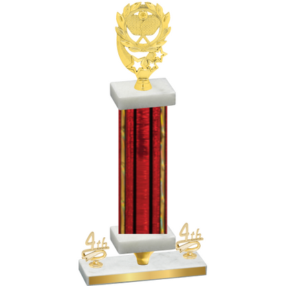 Premium Single Red Glacier Fourth Place Pickleball Trophy