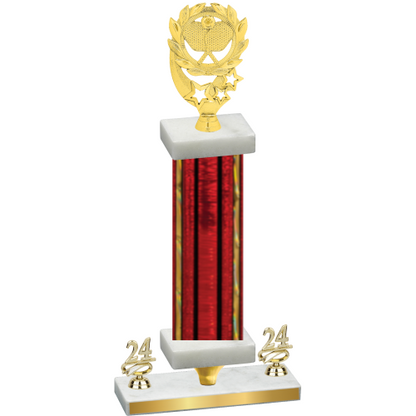 Premium Single Red Glacier Year Pickleball Trophy