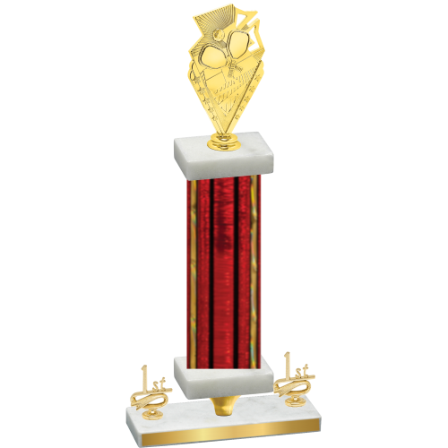 Premium Single Red Glacier First Place Pickleball Trophy