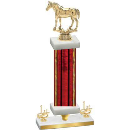 Premium Single Red Glacier First Place Horses Trophy