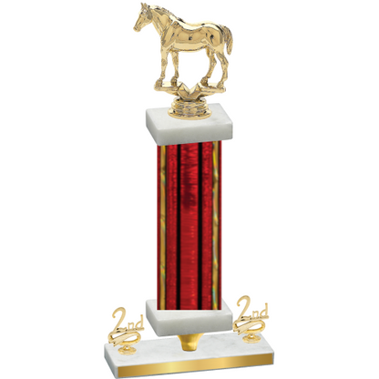 Premium Single Red Glacier Second Place Horses Trophy