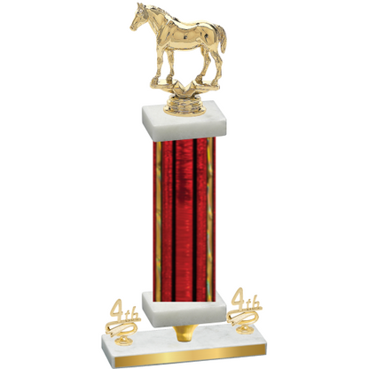 Premium Single Red Glacier Fourth Place Horses Trophy