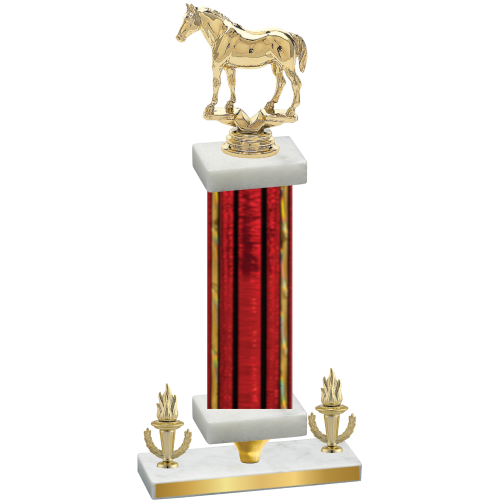 Premium Single Red Glacier Victory Horses Trophy