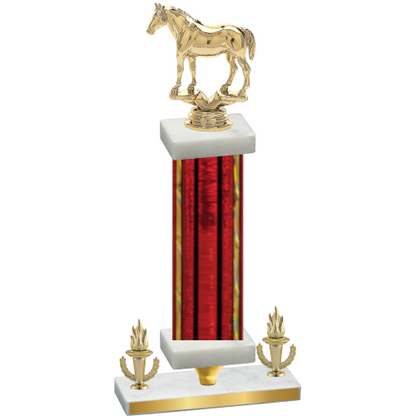 Premium Single Red Glacier Victory Horses Trophy