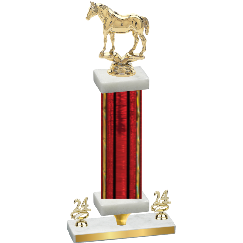 Premium Single Red Glacier Year Horses Trophy