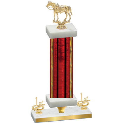 Premium Single Red Glacier First Place Horses Trophy