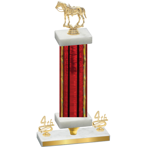 Premium Single Red Glacier Fourth Place Horses Trophy