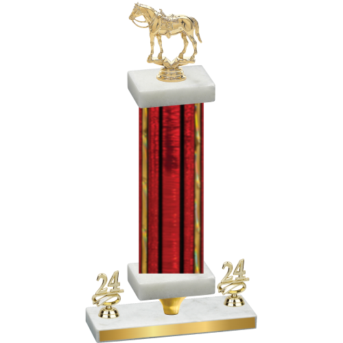 Premium Single Red Glacier Year Horses Trophy