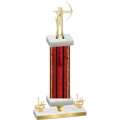 Premium Single Red Glacier First Place Archery Trophy