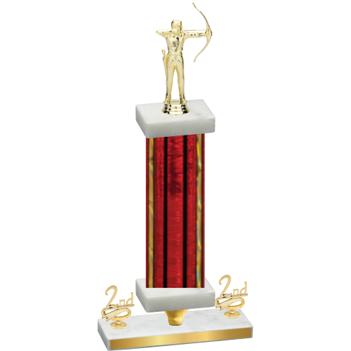 Premium Single Red Glacier Second Place Archery Trophy