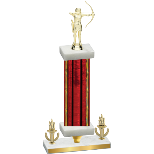 Premium Single Red Glacier Victory Archery Trophy