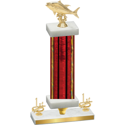 Premium Single Red Glacier First Place Fishing Trophy