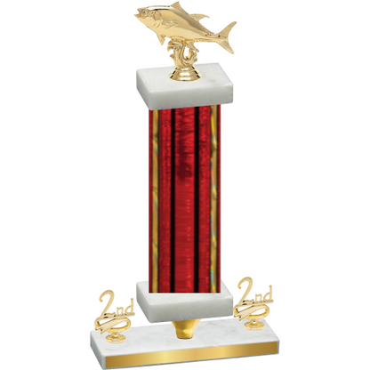 Premium Single Red Glacier Second Place Fishing Trophy