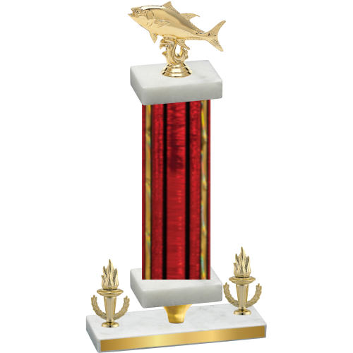 Premium Single Red Glacier Victory Fishing Trophy