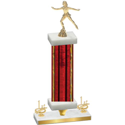 Premium Single Red Glacier First Place Skater Trophy