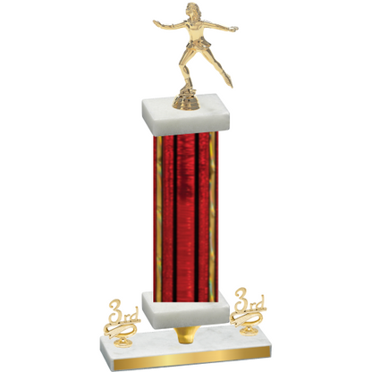 Premium Single Red Glacier Third Place Skater Trophy