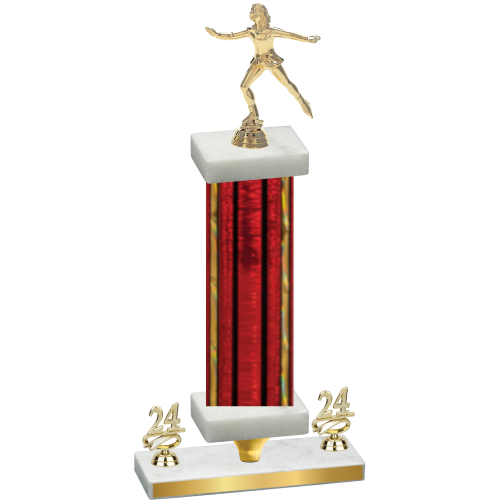 Premium Single Red Glacier Year Skater Trophy