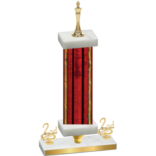 Premium Single Red Glacier Second Place Chess Trophy