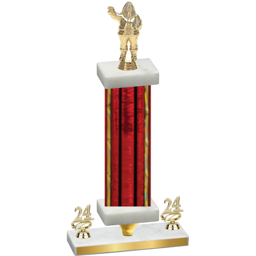 Premium Single Red Glacier Year Holiday Trophy