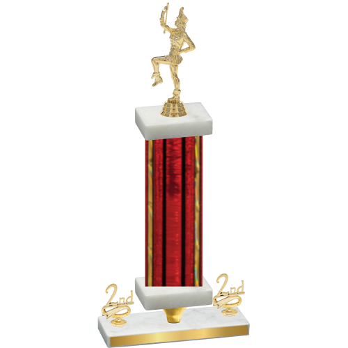 Premium Single Red Glacier Second Place Majorette Trophy