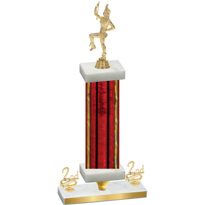 Premium Single Red Glacier Second Place Majorette Trophy