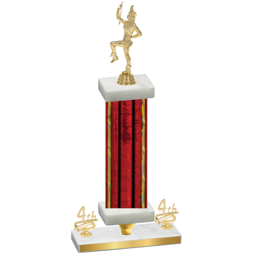 Premium Single Red Glacier Fourth Place Majorette Trophy