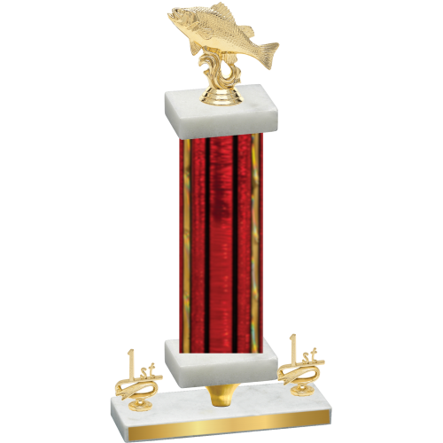 Premium Single Red Glacier First Place Fishing Trophy