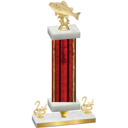 Premium Single Red Glacier Second Place Fishing Trophy