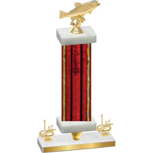 Premium Single Red Glacier First Place Fishing Trophy