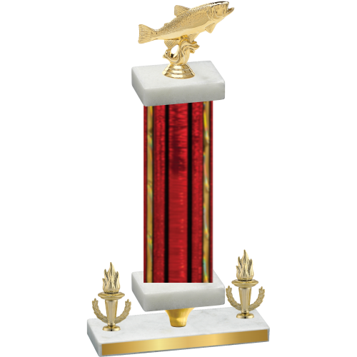 Premium Single Red Glacier Victory Fishing Trophy