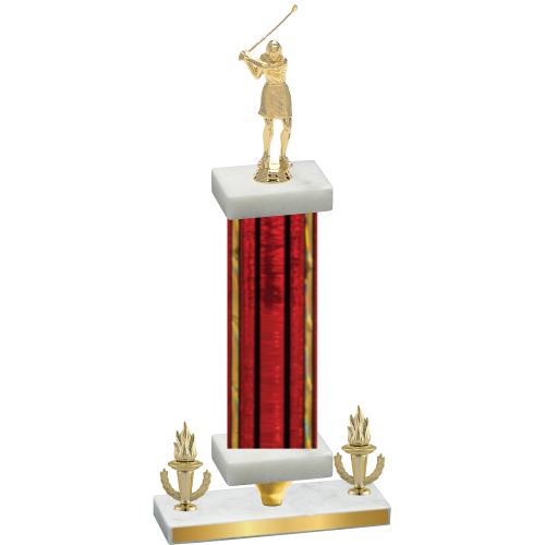 Premium Single Red Glacier Victory Golf Trophy