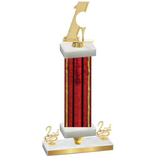 Premium Single Red Glacier Second Place Golf Trophy