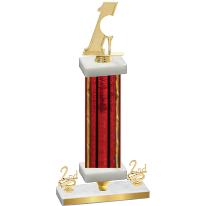 Premium Single Red Glacier Second Place Golf Trophy