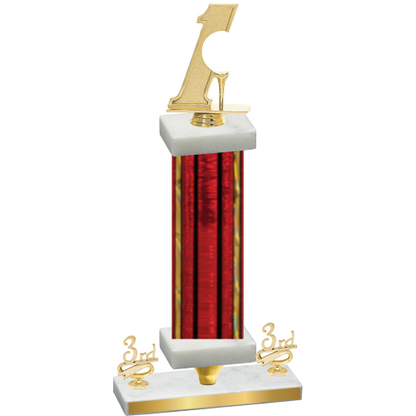 Premium Single Red Glacier Third Place Golf Trophy