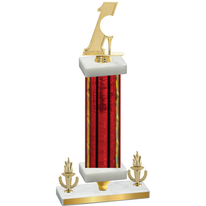 Premium Single Red Glacier Victory Golf Trophy