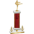 Premium Single Red Glacier Victory Karate Trophy