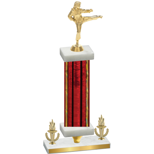 Premium Single Red Glacier Victory Karate Trophy