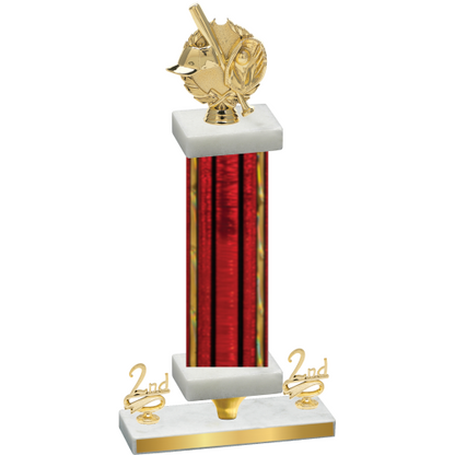 Premium Single Red Glacier Second Place Baseball Trophy